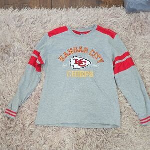 NFL Kansas City Chiefs Long Sleeve Tee - Gray and Red